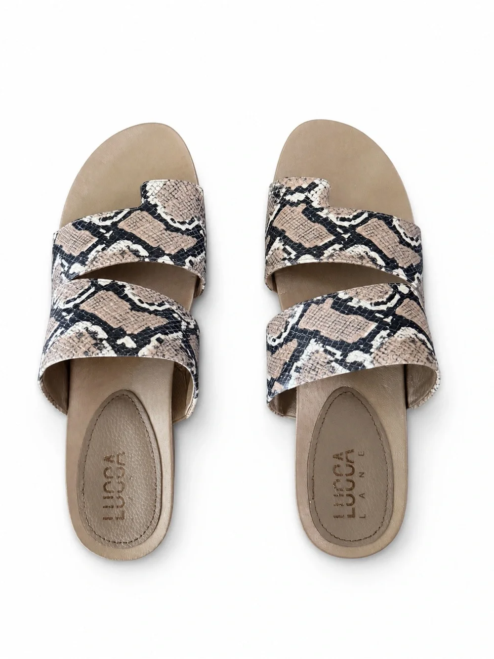 Lucca Lane Safari Snakeskin Wedge Sandals Size 11
